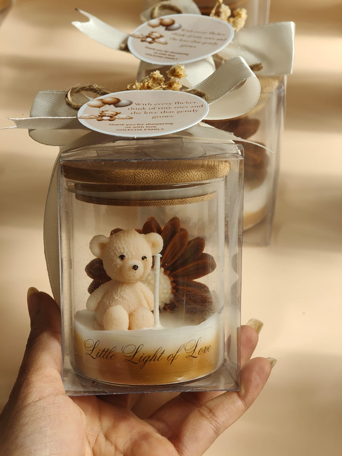 Little light of love teddy candle
