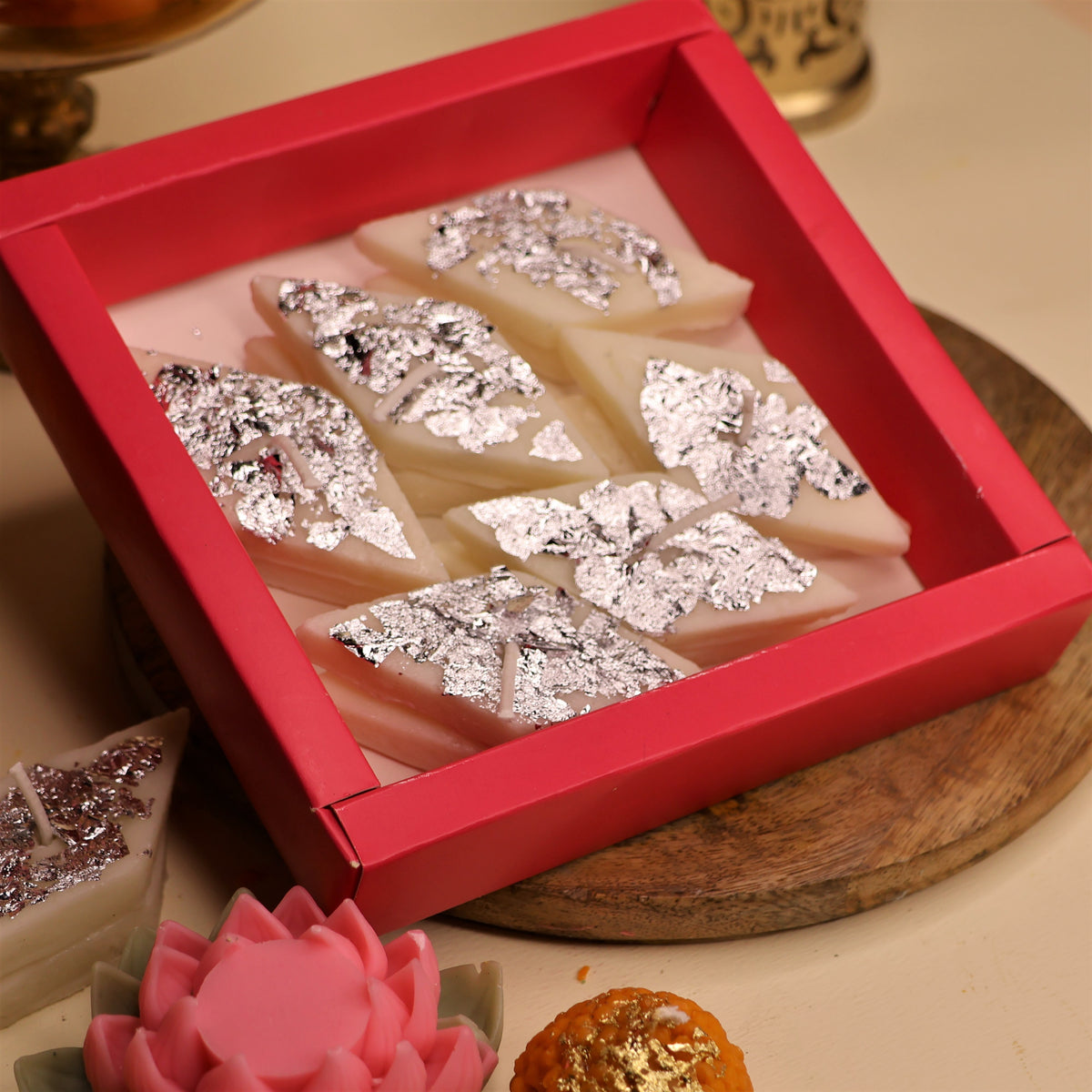 Kaju Shagun - Kaju Katli Candles, Set of 6