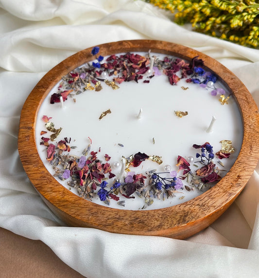 Premium lavender and rose candle