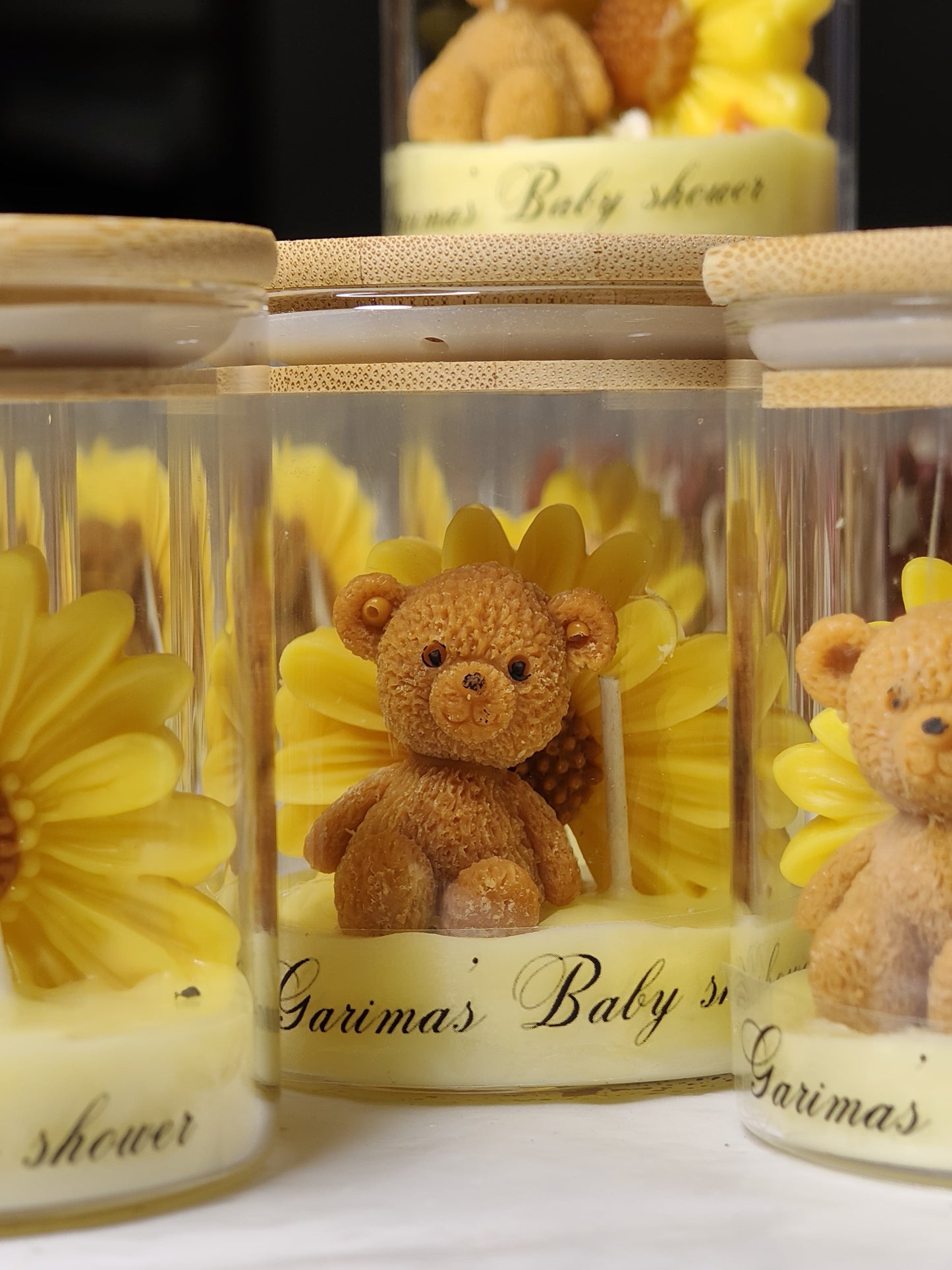 Yellow love -ARTISINAL Teddy candle