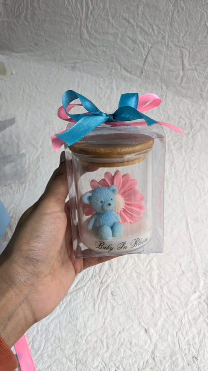 Pink n blue-ARTISINAL Teddy candle