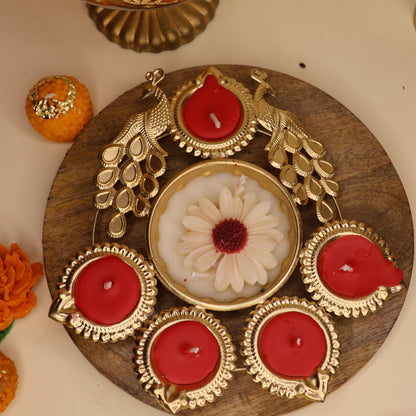 Mayur Mogra - Peacock Urli Candle, Mogra