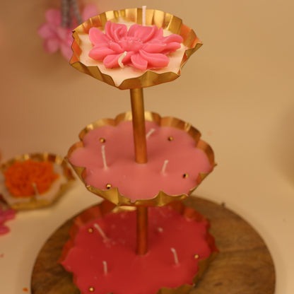 Kamal Dhara - Lotus Metal Stand Candle