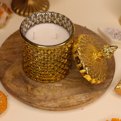 Swarna Rajni - Gold Crystal Jar Candle