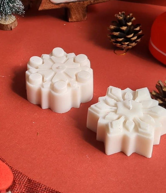 Snowflake  candle set of  2