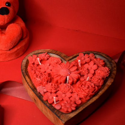 heart doughball candle